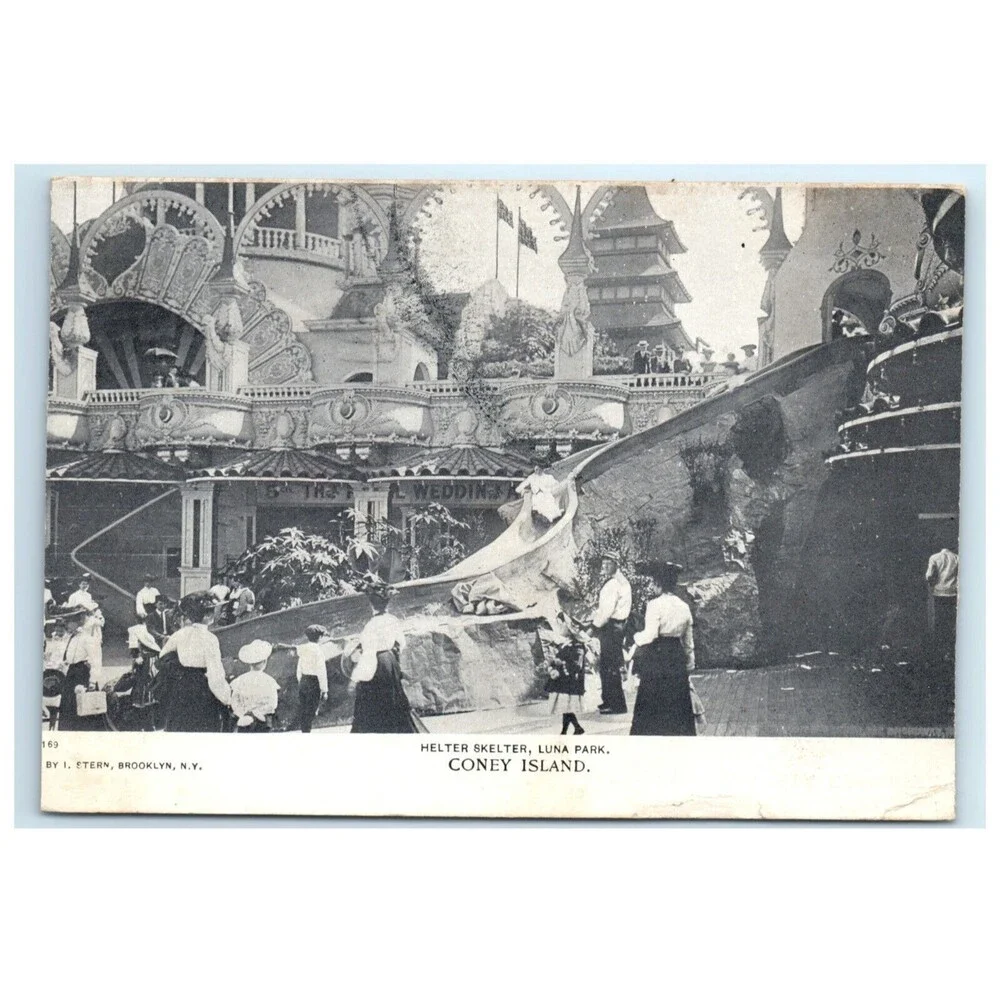 VTG Postcard Coney Island New York Helter Skelter Luna Park‎ Early 1900s Posted